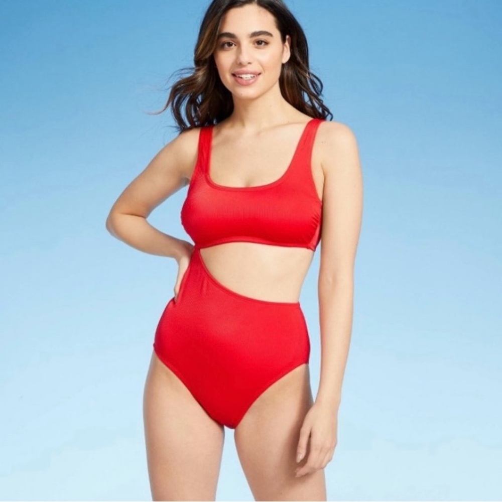 Kona Sol Red One Piece Swimsuit
